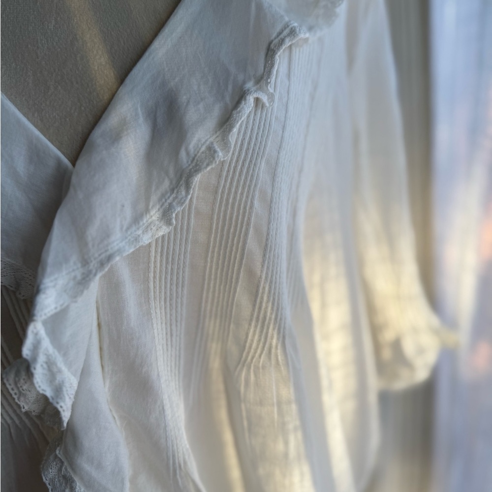 Doen Henri Ivory Ruffle Blouse, New!! Size XL - Picture 7 of 8